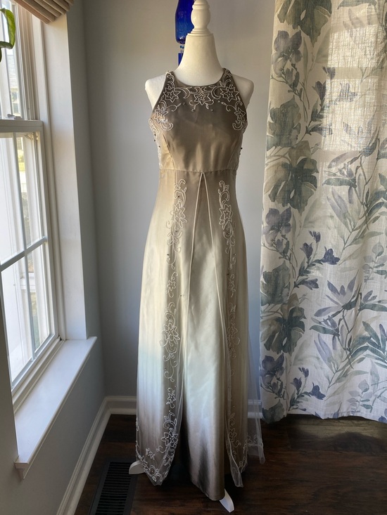 Cache Dresses & Skirts - Vintage 90s Cache Ombré Floral Beaded  Whimsigoth Maxi Dress Y2K Prom Gown 8